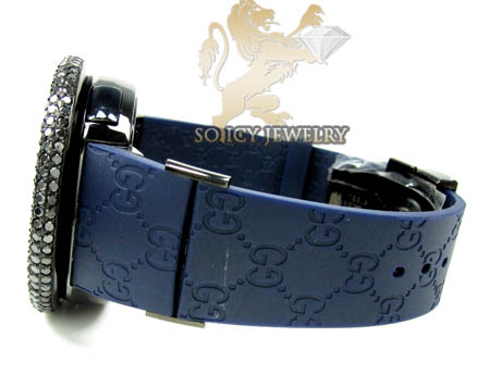 Mens black diamond igucci digital big bezel watch 11.00ct