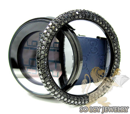 Mens black diamond igucci digital big bezel watch 11.00ct - Image 6