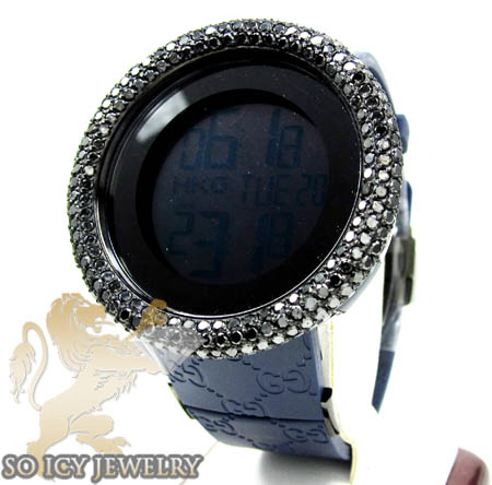 Mens black diamond igucci digital big bezel watch 11.00ct - Image 7