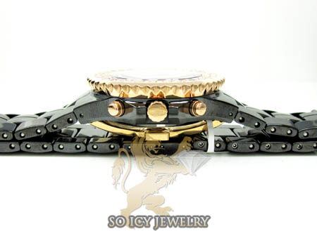 1.25ct ladies aqua master diamond watch rose & black ceramic - Image 4
