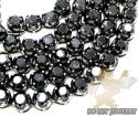 Mens 10k black gold round black diamond tennis link chain 64.00ct