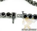 Mens 10k black gold round black diamond tennis link chain 64.00ct