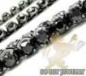 Mens 10k black gold round black diamond tennis link chain 64.00ct