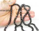 Mens 10k black gold round black diamond tennis link chain 64.00ct