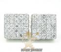 10k white gold round diamond 3d ice cube earrings 4.50ct