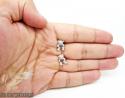 Ladies 10k white gold diamond heart teddy bear earrings 0.35ct