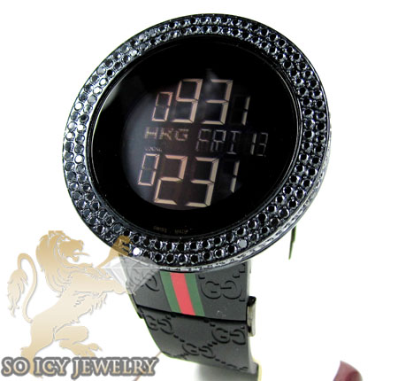 Mens black diamond igucci digital watch 6.00ct - Image 2