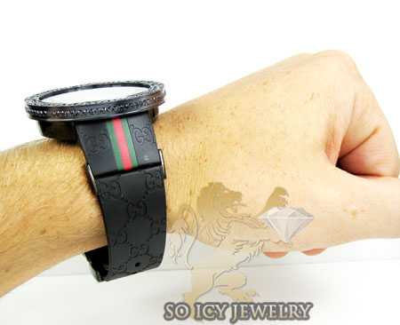 Mens black diamond igucci digital watch 6.00ct