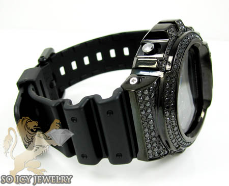 Mens black cz dw-6900 black g-shock watch 3.00ct