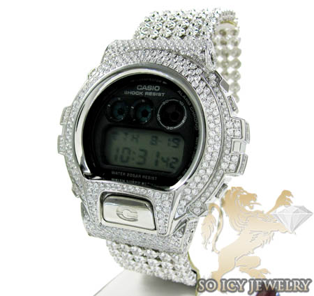 Mens white cz dw-6900 g-shock watch full ice 15.00ct - Image 2