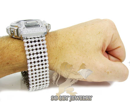 Mens white cz dw-6900 g-shock watch full ice 15.00ct - Image 7