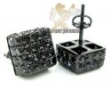 10k black gold round diamond 3d ice cube earrings 4.12ct
