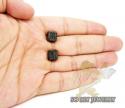 10k black gold round diamond 3d ice cube earrings 4.12ct
