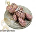 Ladies 14k rose gold pink sapphire teddy bear pendant 2.75ct
