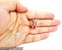 Ladies 14k rose gold pink sapphire teddy bear pendant 2.75ct