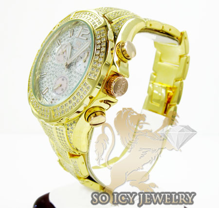 Diamond yellow icelink aqua terra mens watch 7.00ct