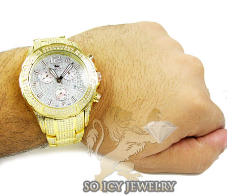 Diamond yellow icelink aqua terra mens watch 7.00ct