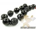 Black sterling silver black diamond macramé smooth bead rope bracelet 9.05ct