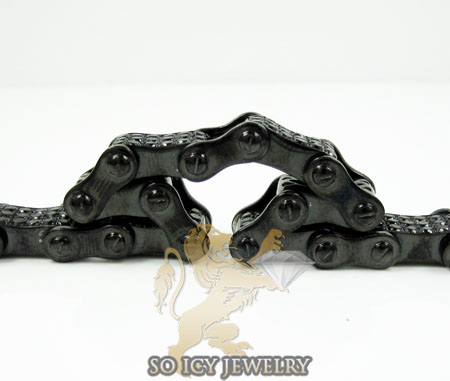 Black sterling silver black diamond bicycle chain bracelet 8.00ct - Image 4
