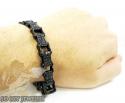 Black sterling silver black diamond bicycle chain bracelet 8.00ct