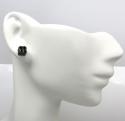 10k black gold round diamond 3d ice cube earrings 2.23ct