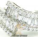 Ladies 18k white gold baguette diamond fashion ring 2.00ct
