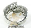Ladies 18k white gold baguette diamond fashion ring 2.00ct