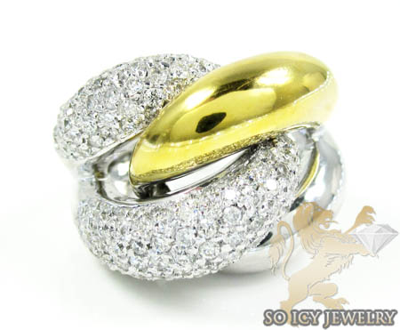 Ladies 14k two tone gold round diamond fashion ring 2.00ct - Image 3