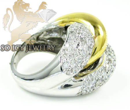 Ladies 14k two tone gold round diamond fashion ring 2.00ct - Image 4