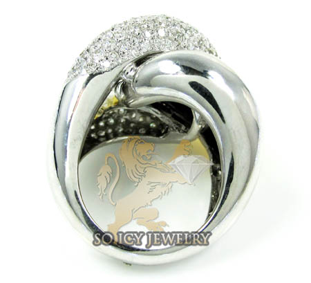 Ladies 14k two tone gold round diamond fashion ring 2.00ct