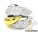 Ladies 14k two tone gold round diamond fashion ring 2.00ct