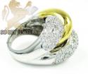 Ladies 14k two tone gold round diamond fashion ring 2.00ct