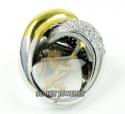 Ladies 14k two tone gold round diamond fashion ring 2.00ct