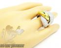 Ladies 14k two tone gold round diamond fashion ring 2.00ct
