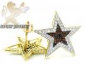 10k yellow gold red diamond star earrings 0.70ct
