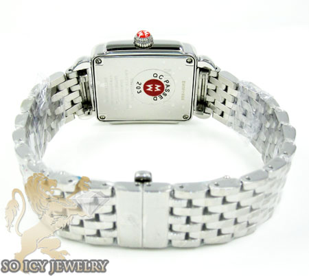 Ladies michele deco diamond white stainless steel watch 0.60ct