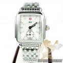 Ladies michele deco 16 white stainless steel watch 0.05ct