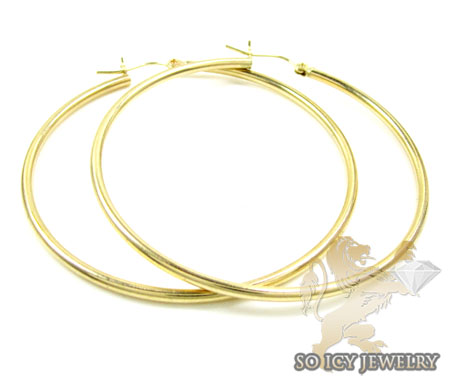 14k yellow gold classy hoops - Image 2