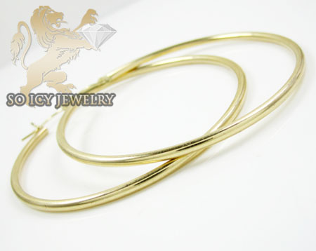 14k yellow gold classy hoops - Image 3