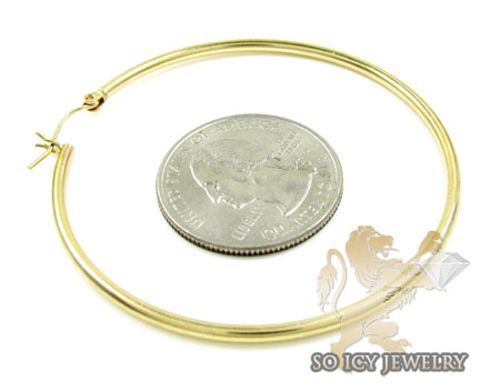 14k yellow gold classy hoops - Image 4