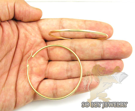 14k yellow gold classy hoops - Image 5
