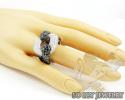 Ladies 14k white gold black & white diamond swirl ring 4.60ct