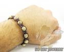 10k gold diamond macrame smooth bead brown rope bracelet 6.86ct