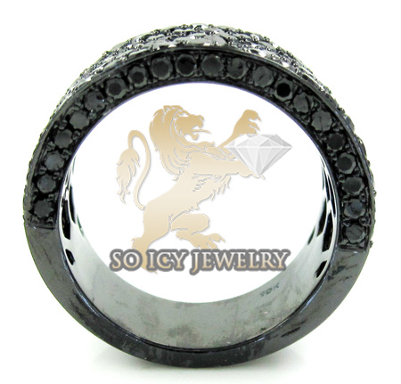 Mens 10k black gold black diamond band 3.75ct
