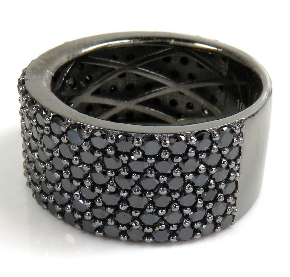 Mens 10k black gold black diamond band 6.10ct - Image 2