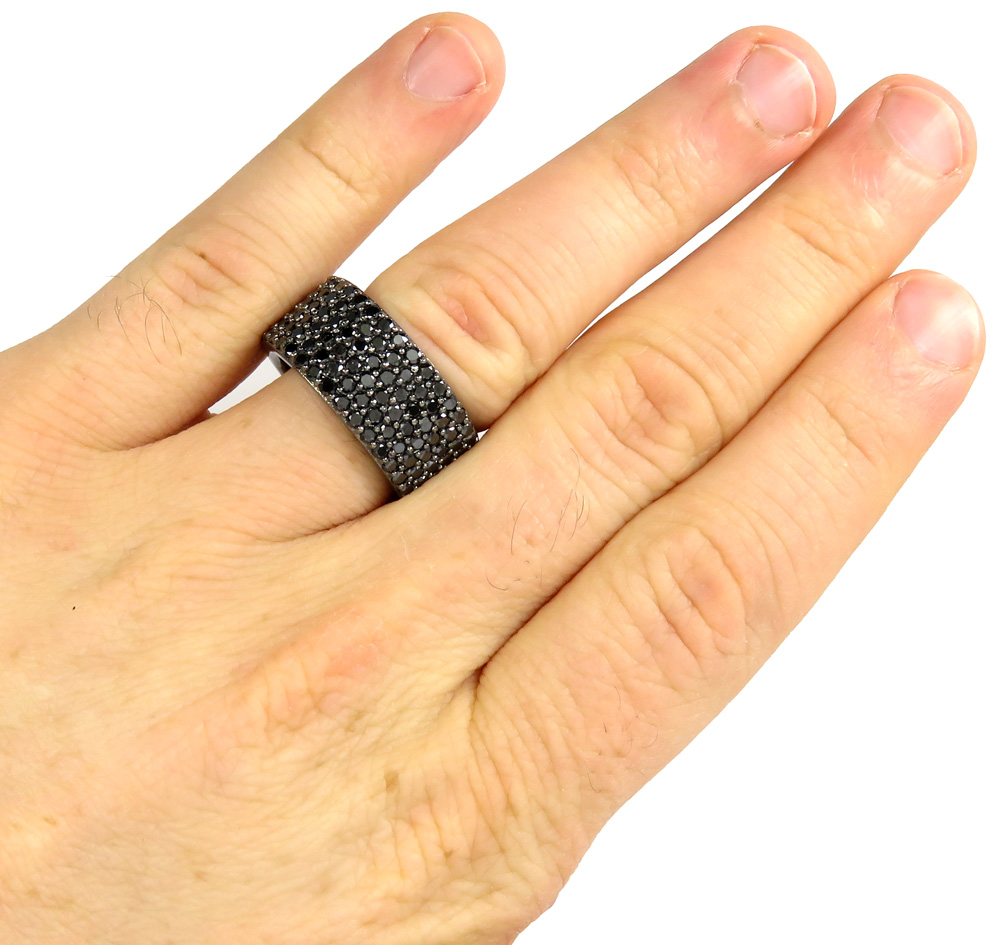 Mens 10k black gold black diamond band 6.10ct - Image 6