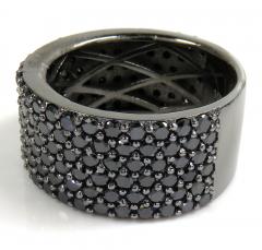 Mens 10k black gold black diamond band 6.10ct