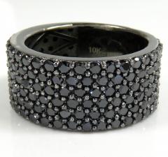 Mens 10k black gold black diamond band 6.10ct