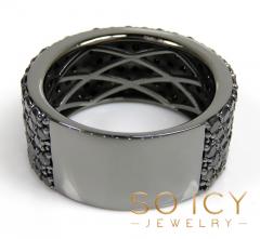 Mens 10k black gold black diamond band 6.10ct