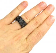 Mens 10k black gold black diamond band 6.10ct